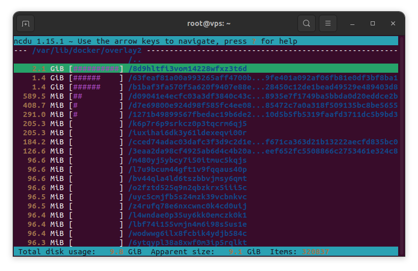 ncdu-example